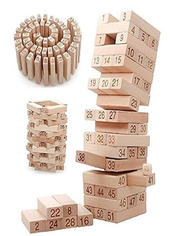 BELARO Wooden Building Blocks Puzzle Set, Educational Construction Toy, 54 Pieces, Traditional Stacking Game (Wooden Building Blocks Puzzle - 54 PCS) - Image 1